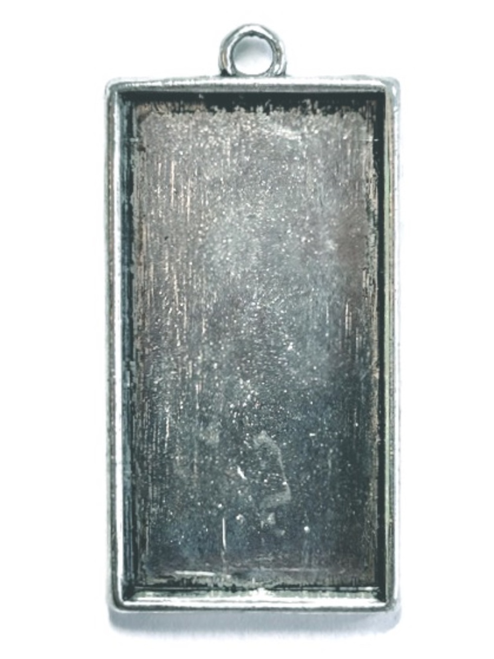🔥$1 Clearance Silvertone Rectangle Cabochon Pendant Tray 43mm x 24mm (1pc)